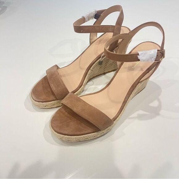 Stuart Weitzman Teddi Wedge Heel Leather Espadrille Sandals NEW Size 11 - Picture 6 of 9
